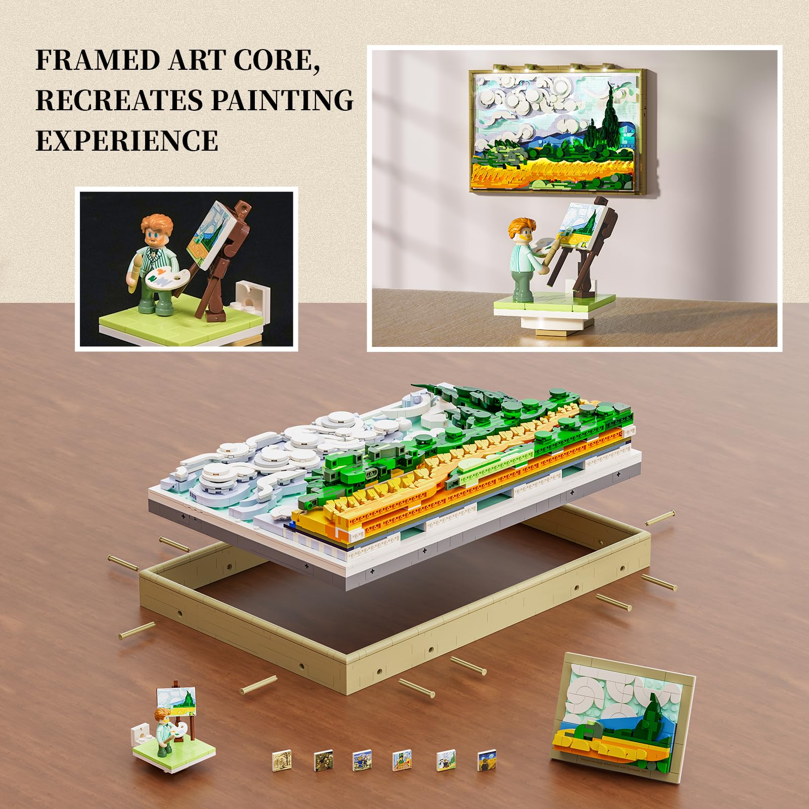 LUMIBRICKS Campo de trigo con cipreses
