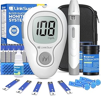 G-425-3 Blood Glucose Monitor Kit, 100 Test Strips, 100 Lancets, 1 Blood Sugar Monitor, 1 Lancing Device, Diabetes Testing Kit No Coding, Glucometer Large Display, Glucose Meter for Home Use