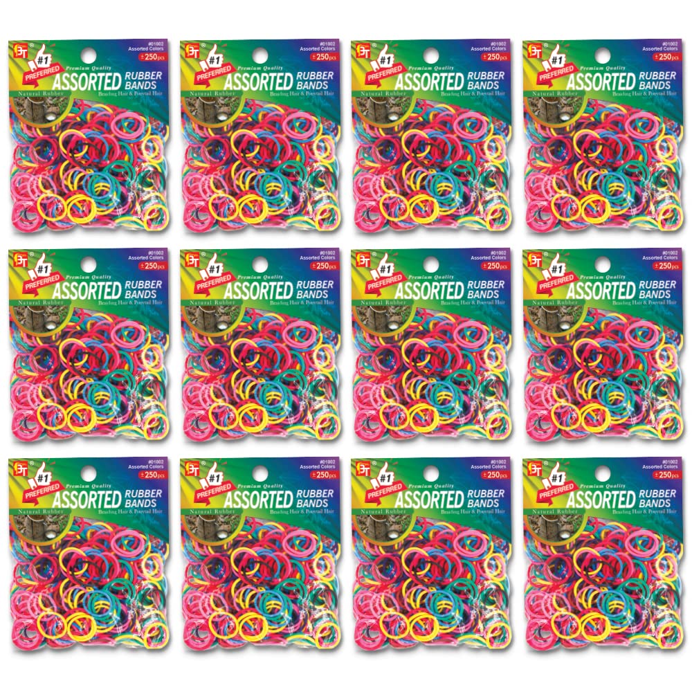 BEWAVE Elastic Rubber Bands for Hair with 5 Hair Styling Tools, 2000