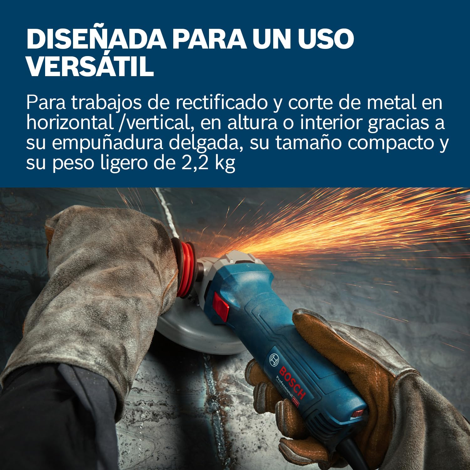Bosch Professional amoladora angular con cable GWS 12-125 S (Ø del disco: 125 mm, 1200 W, con empuñadura auxiliar antivibración, caperuza de protección, llave de dos agujeros)
