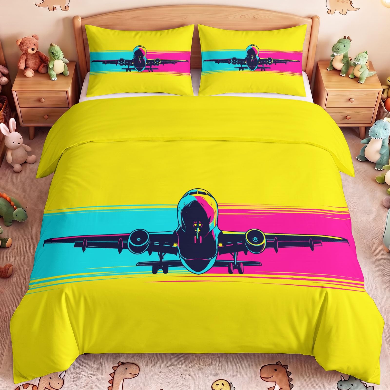 Aviation pop retro komplet pościeli 200 x 200 cm dla dzieci dorosły 2 osoby