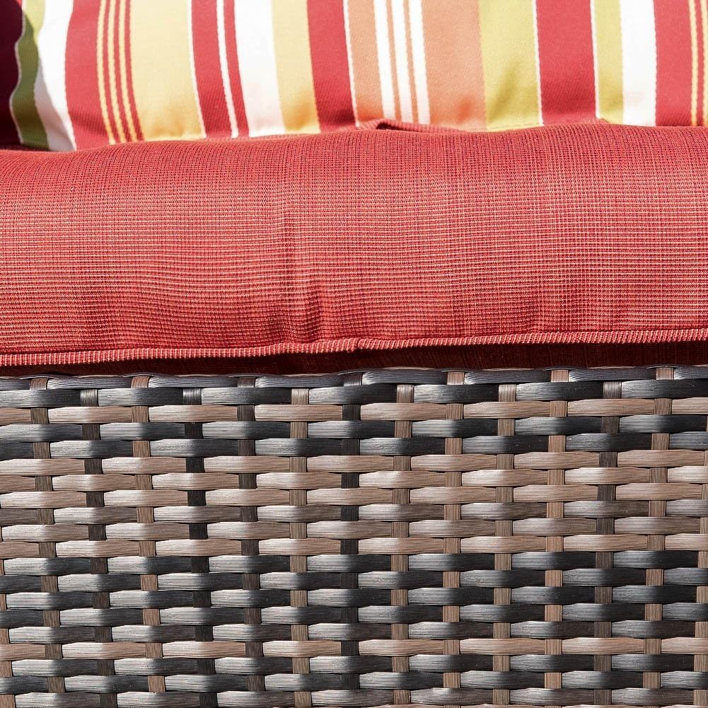 Sundale Outdoor Rocking Chair, Patio Wicker Rocker Chair with Olefin Cushions and Pillow, Rocking Lawn Chair Wicker Patio Furniture - Steel Frame, Brown, Red : Patio, Lawn & Garden