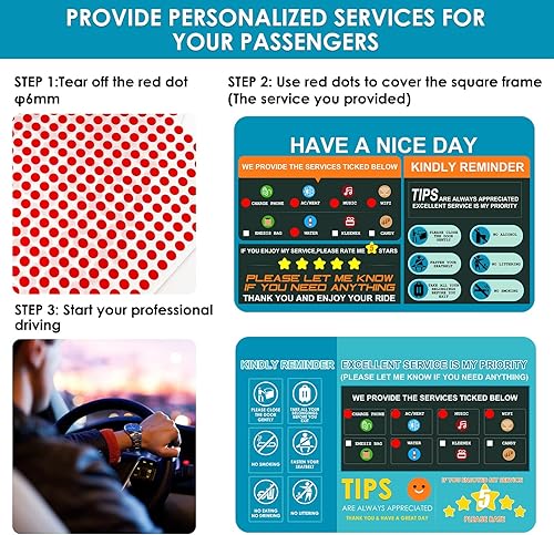 Miniatura 9 de Aolamegs Accesorios para viajes compartidos con calificación de 5 estrellas, accesorio perfecto para señales de apreciación de calificación de taxi