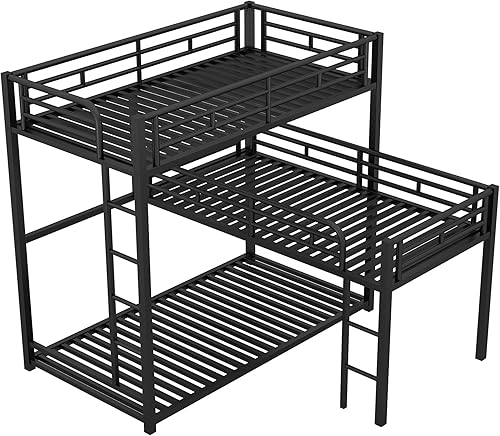 Miniatura 7 de Livavege Litera individual sobre individual con escalera y barandilla de longitud completa, literas de piso bajo resistente para 2 niñosadultos,