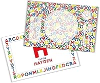 Vista 6 de Tiny Expressions - Placa personalizada del alfabeto con nombre personalizado y diseño colorido ABC Sin BPA Apta para lavavajillas