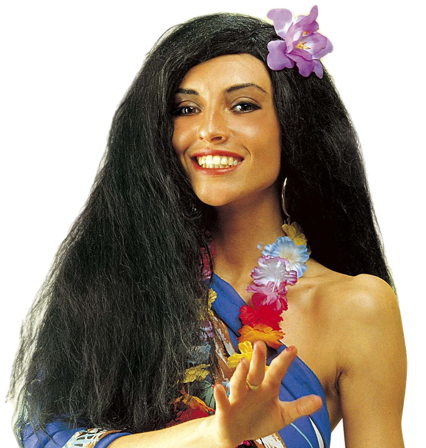 Hawaiian w/ Flower Wig for Fancy Dress Costumes & Outfits Accessory
