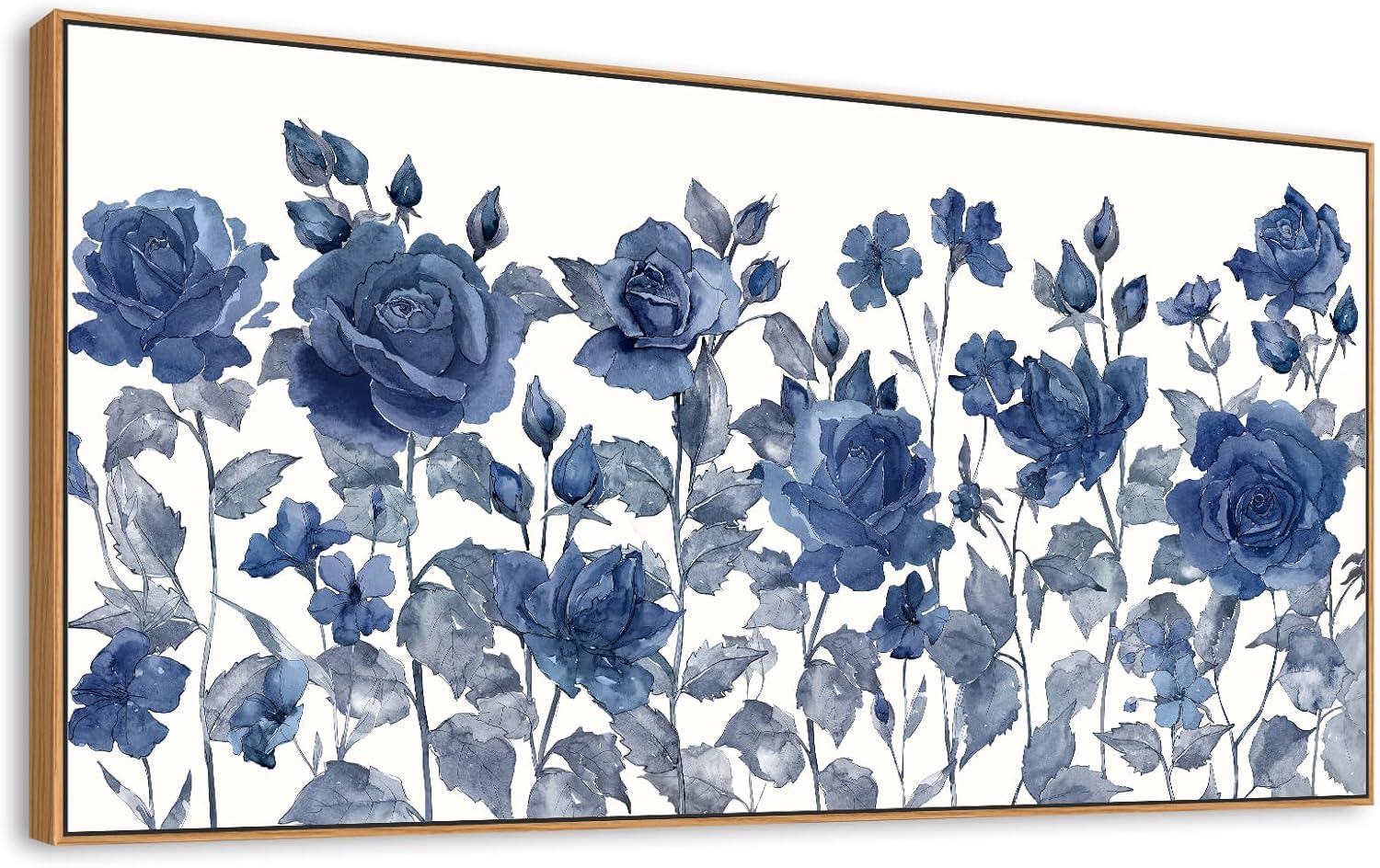 tigeridge Water Lilies Framed Wall Art - Claude Monet Floral Painting Masterpiece Reproduction Abstract Canvas Pictures Prints Artworks Large Art Decor Aesthetic for Bedroom Bathroom Office 29 x 58