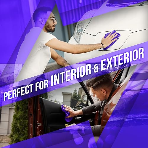 Miniatura 4 de Paks - Toallas de microfibra sin bordes para automóviles, toalla de microfibra de 16 x 24 pulgadas, toallas de microfibra extra absorbentes (toallas