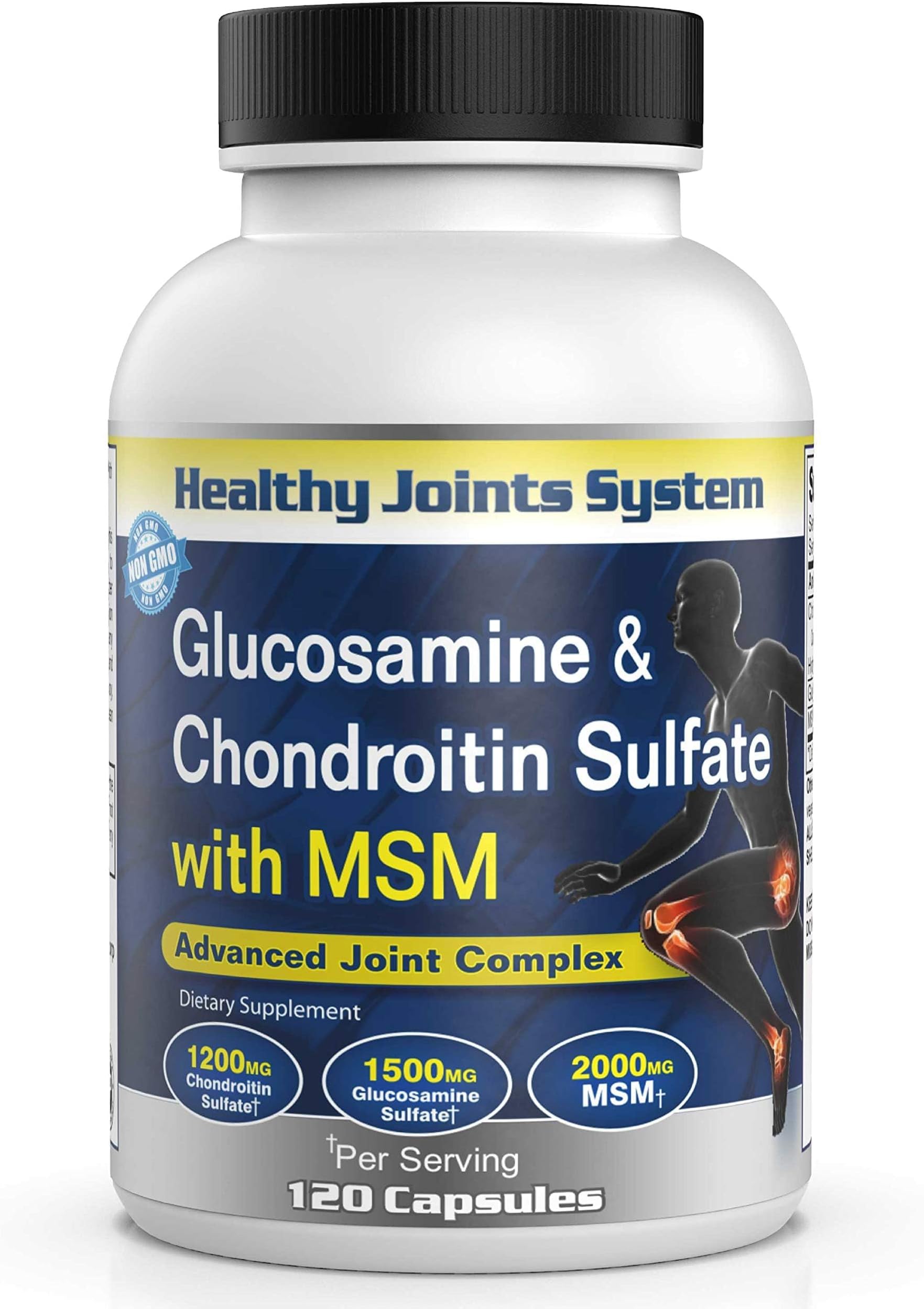 - Glucosamine Chondroitin MSM Supplement for Joint & Bone Health - 120 Capsules | Joint Support & Discomfort Relief for Back, Knees, Hands