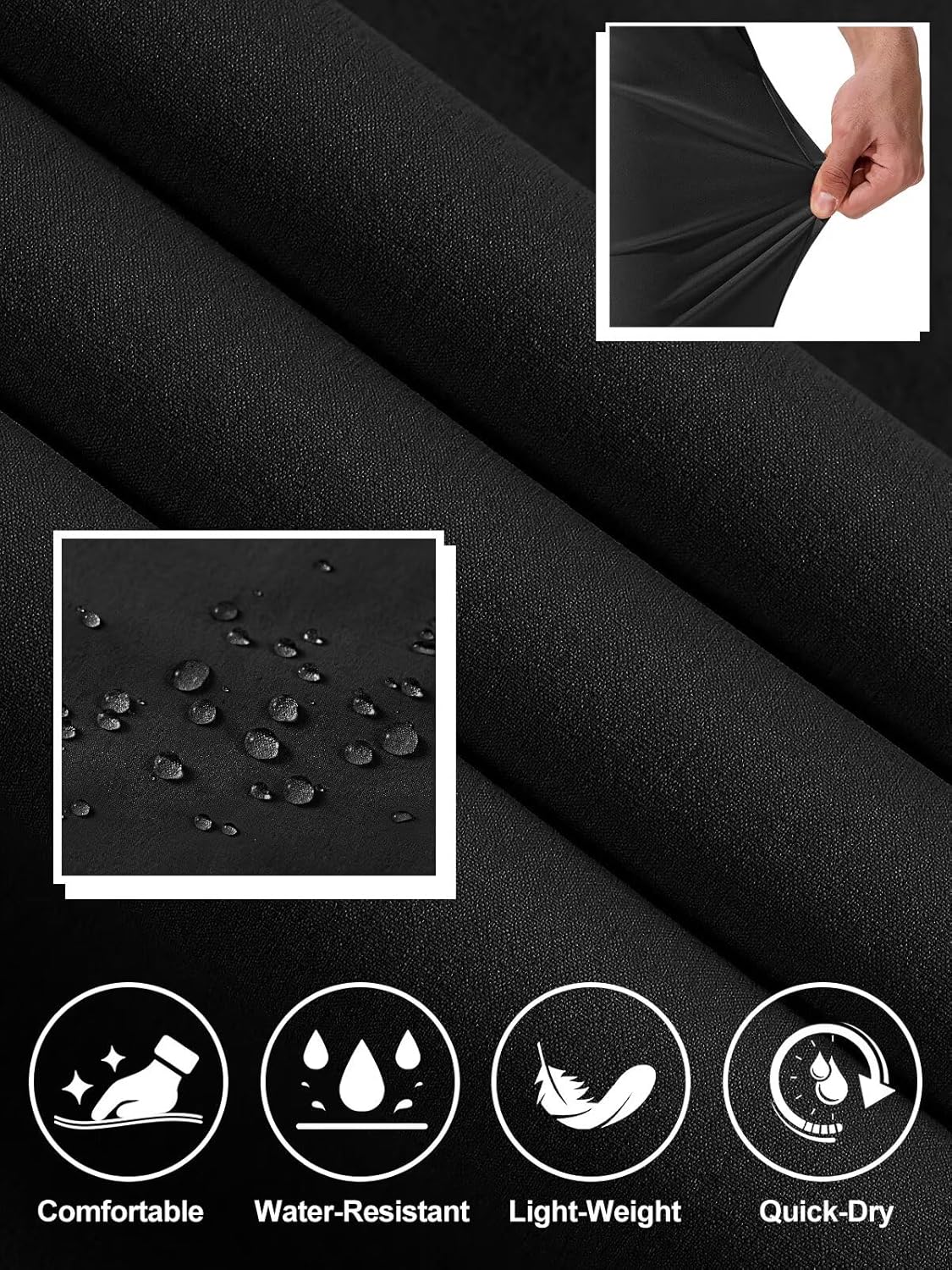 QPNGRP Men's 7" Inseam Stretch Quick Dry Lightweight Casual Golf Shorts with 3 Pockets - Image 5