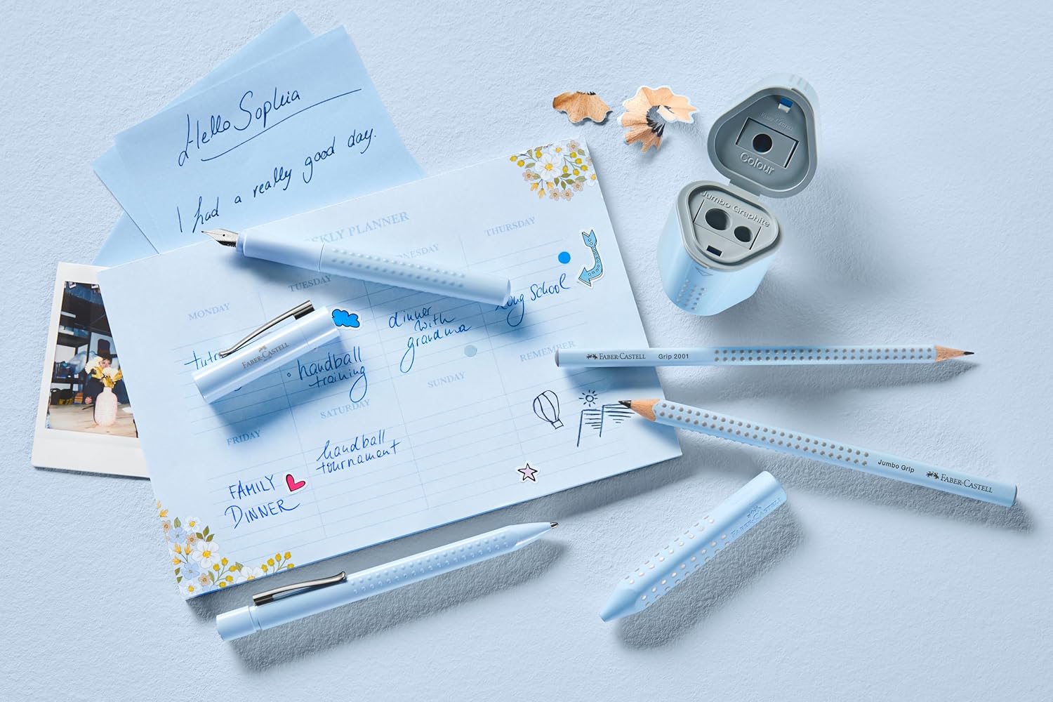 Faber-Castell Grip 2010 140848 Fountain Pen, Nib Width M, Sky Blue, Pack of 1