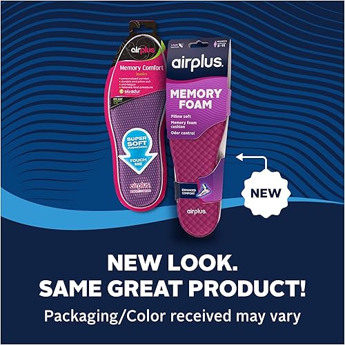 Miniatura 2 de Airplus Plantillas Memory Comfort para zapatos con espuma viscoelástica para aliviar la presión, para mujer, talla 5-11, 2 unidades (paquete de 1)