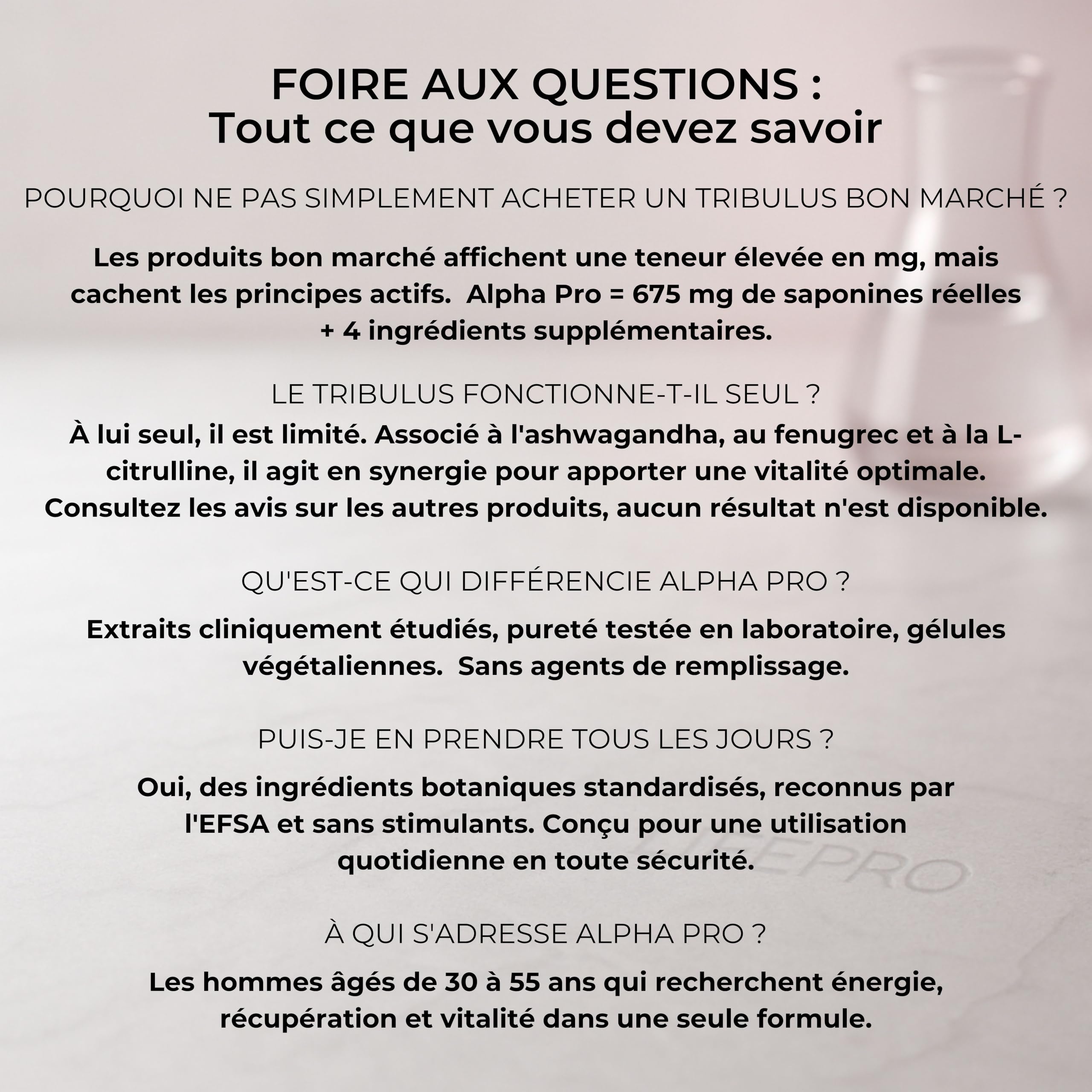 Tribulus Terrestris 90 Saponines Alpha Pro Formule 5 en 1 avec Ashwagandha KSM 66 Fenugrec L-Citrulline et Resvératrol Complément Alimentaire