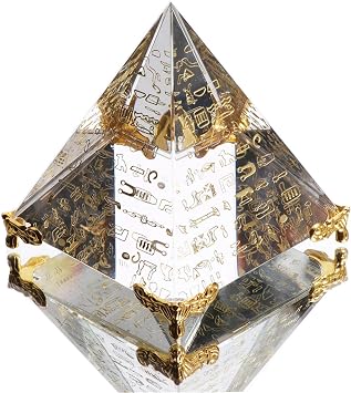 Waltz&F Crystal Sanskrit Pyramid with Pillars Home Office Party Desk Decoration 3.1 Gold