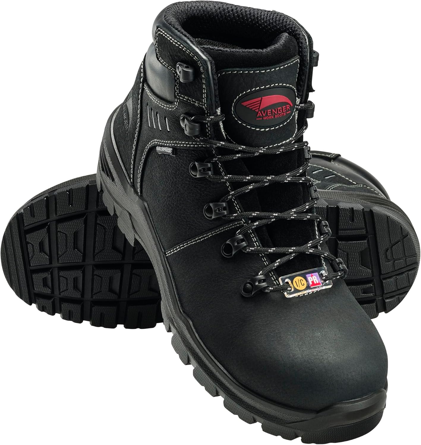 Avenger Foundation Work Boots for Men - Waterproof, Non-Slip, Puncture Resistant, EH, Carbon Toe Safety Shoes - ASTM F2413