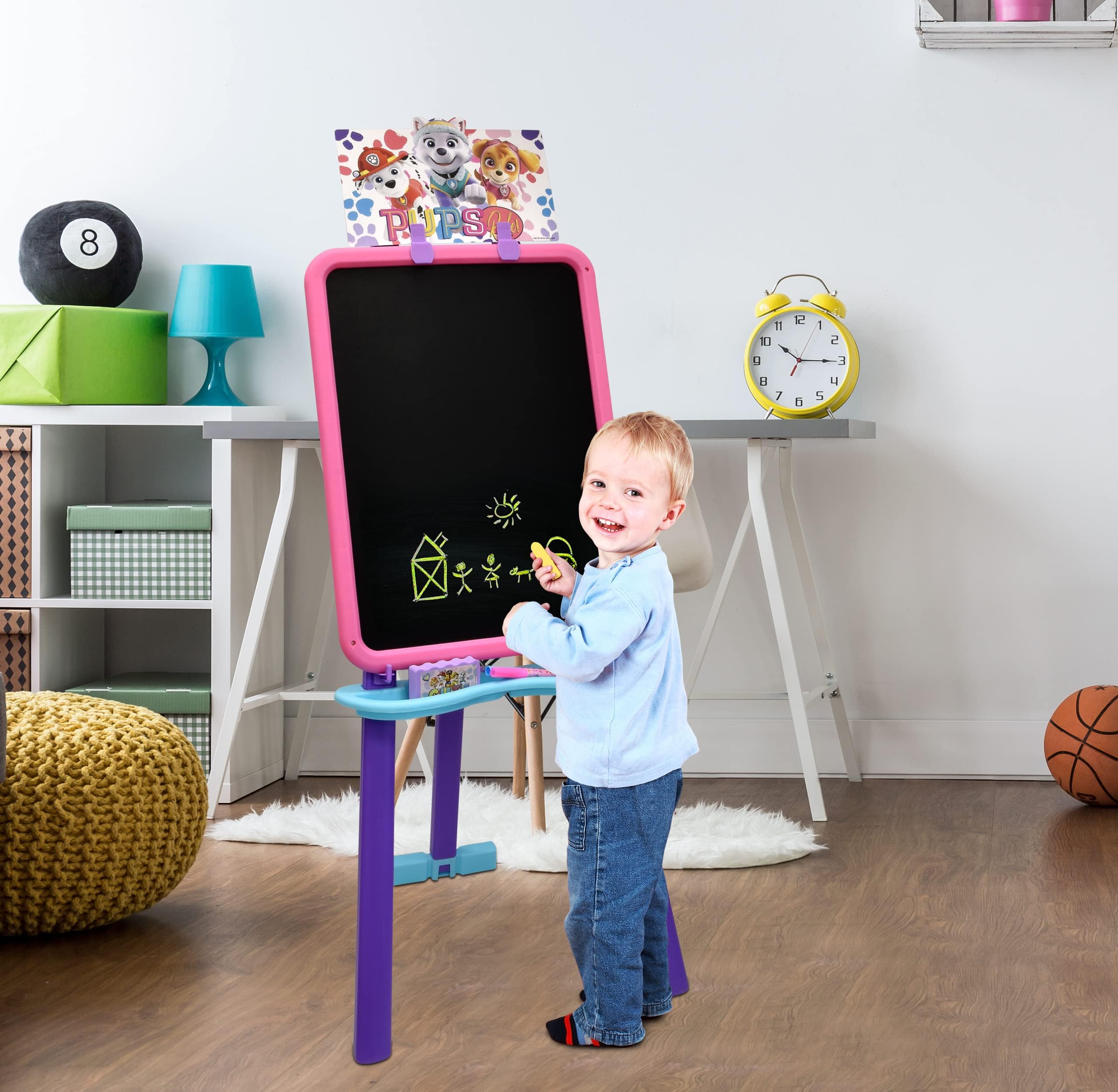 Paw Patrol Lavagna magnetica in piedi per bambini, cancellabile a secco, per bambini, accessori e segnalibro