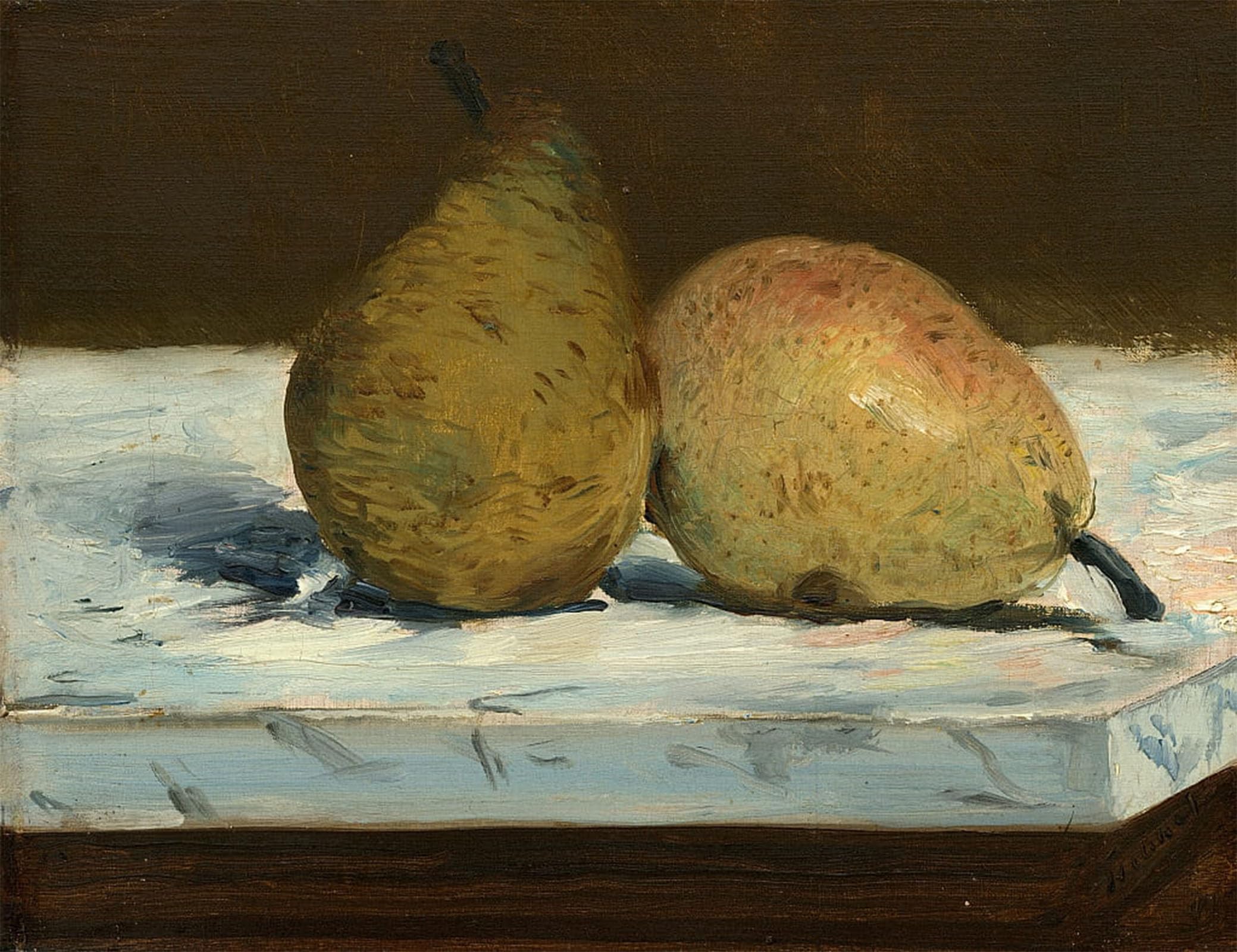POSTERIIk Vintage Classic Picture Landscape Artwork Pears by Edouard Manet Portrait Canvas Painting for Office Home Decor 60x90cm