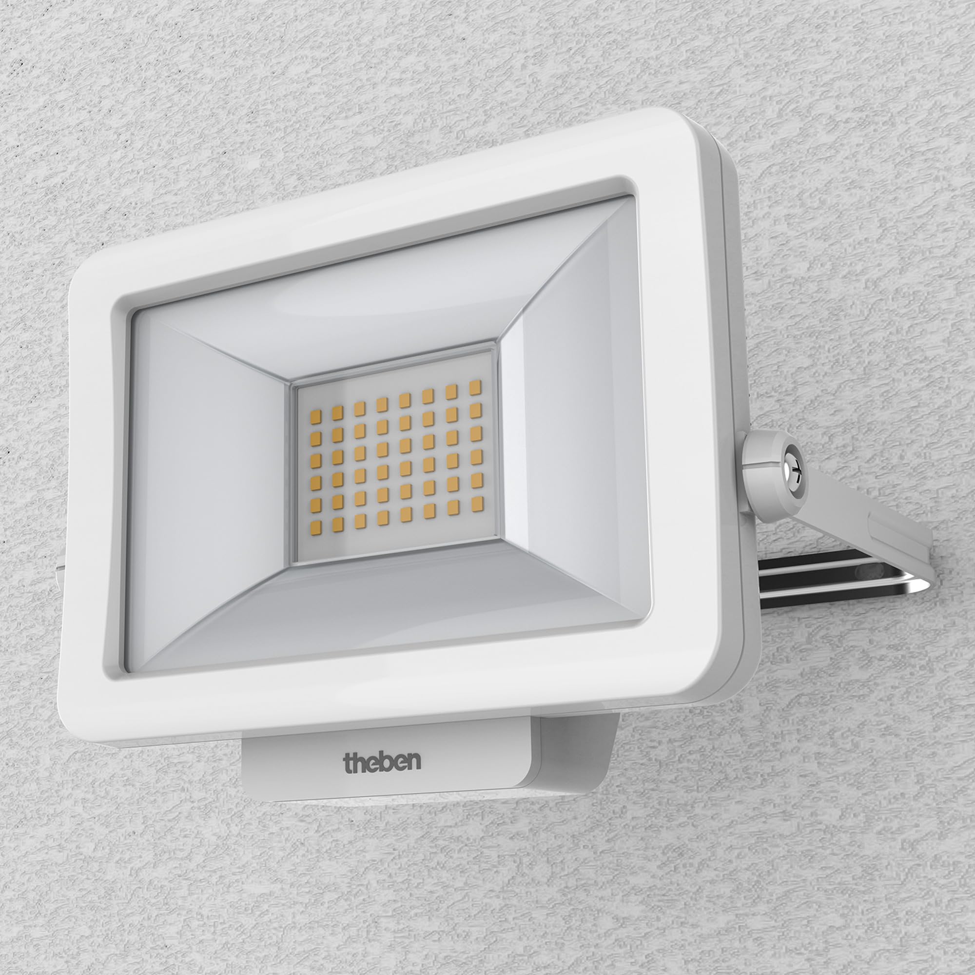 Theben 1020692 theLeda B20L W WH LED-Strahler 20 W 3000 K Wand/Decke außen | 2420 lm, IP 65, 360° drehbar, optional modular (Bewegungsmelder/Lichtsensor) erweiterbar, weiß, warmweiß