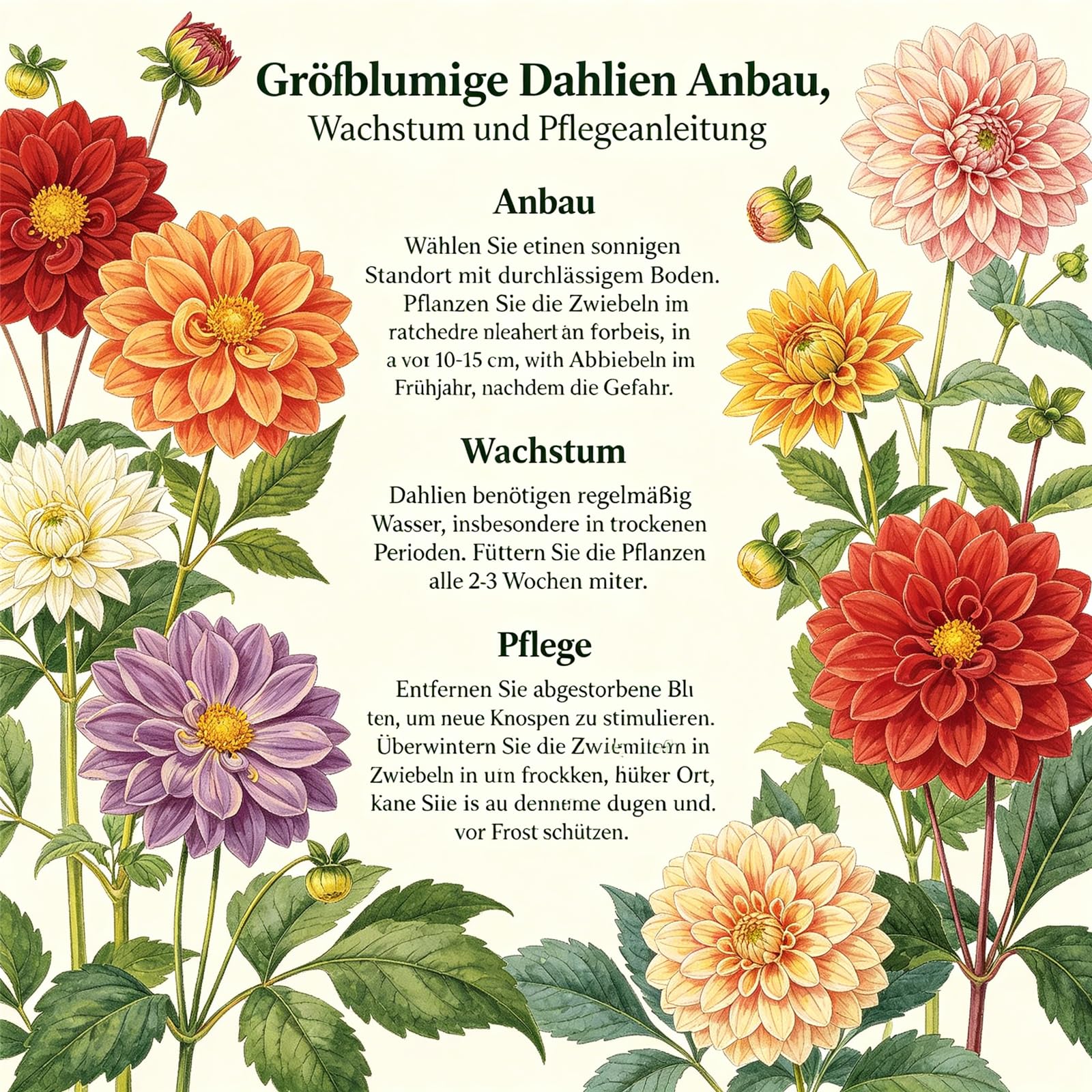 Mehrjährig Dahlien/Einfach zu pflegen/Seltene/Lange BlüTezeit/mit Auffälligen Blüten/Ideal für Gartenanfänger-10Rhizome-D