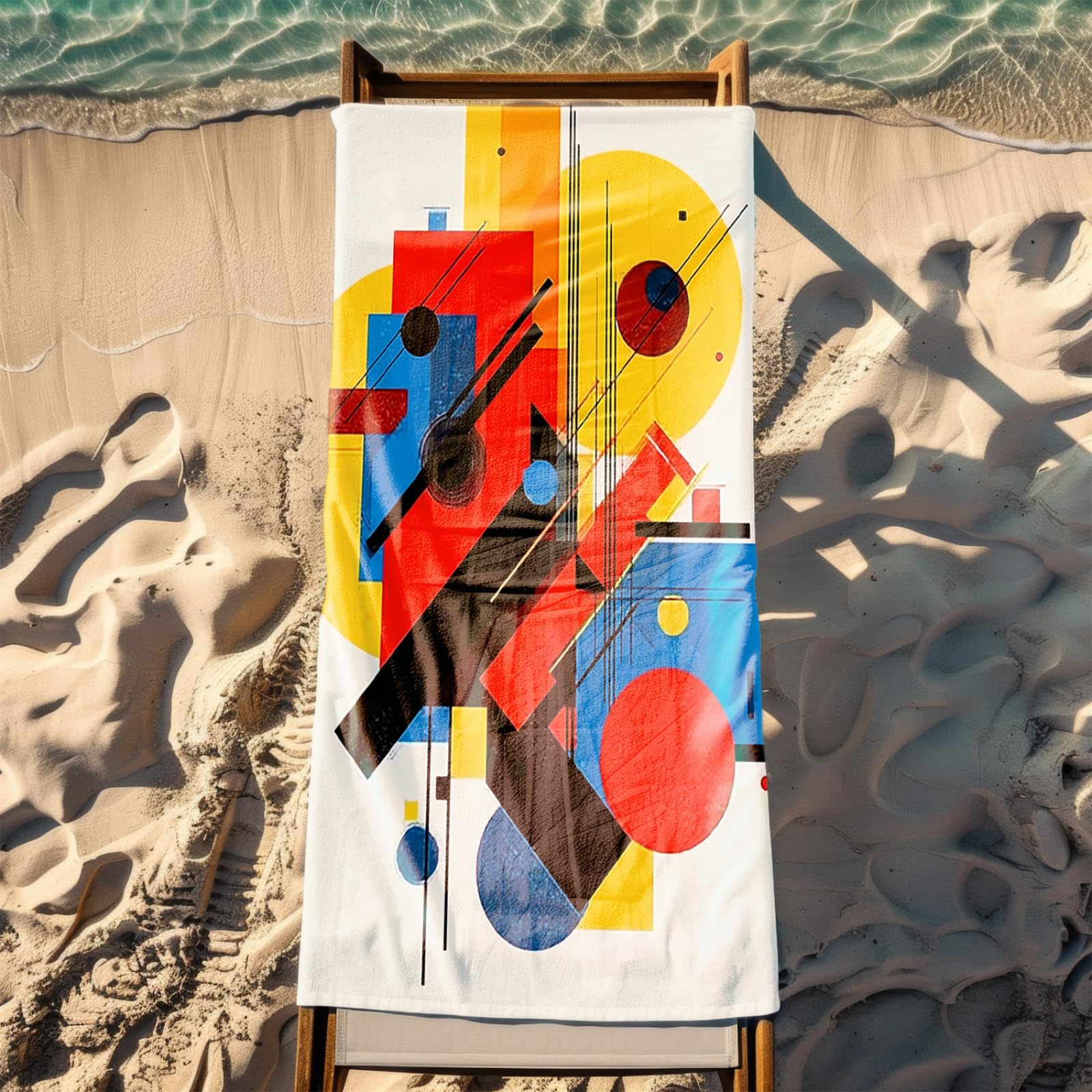 Genérico Toalla Playa Grande Rojo Amarillo Abstracto Microfibra Secado Rápido Oversize Toalla Sin Arena Súper Ligera Piscina Camping Picnic Yoga Gimnasio Y Deportes Viaje