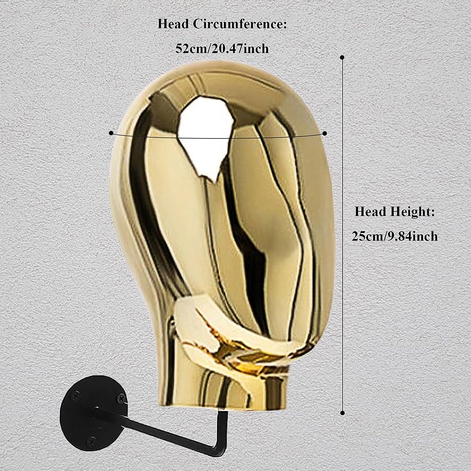 Wall-Mount Hat Display Stand, Wig Head Stands, Detachable Mannequin Head Stand, Durable Plastic Material - Image 3