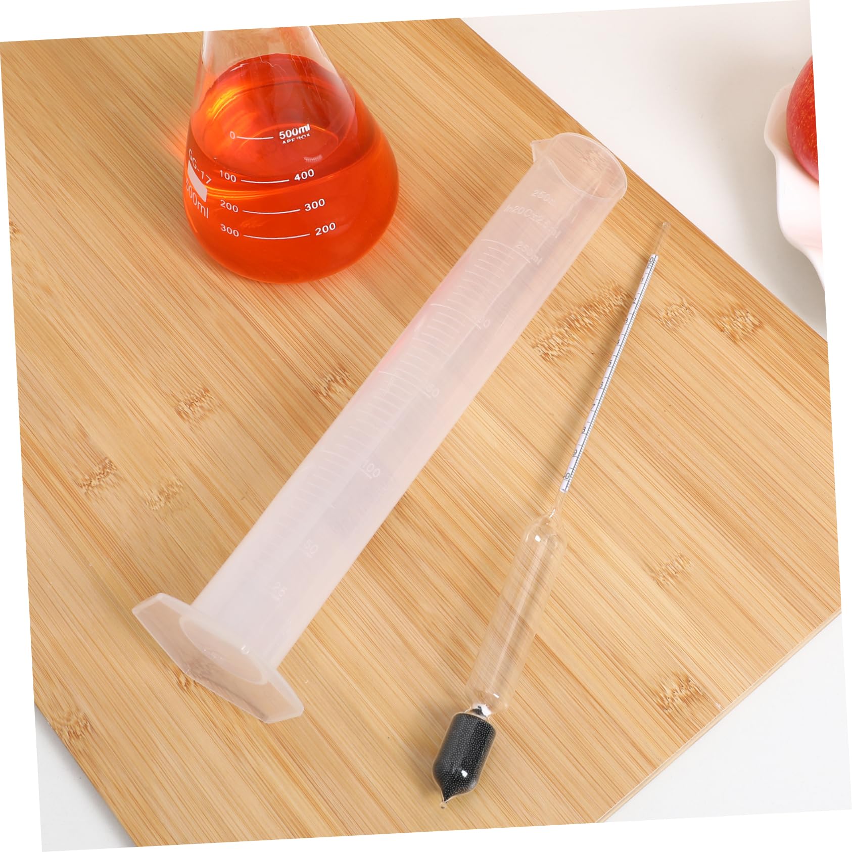 Hidrómetro Material de Vidrio y Plástico para Medir Contenido de Azúcar y Humedad Ligero y Calibrado de Jarabe Adecuado para Cocina y Pruebas Precisas