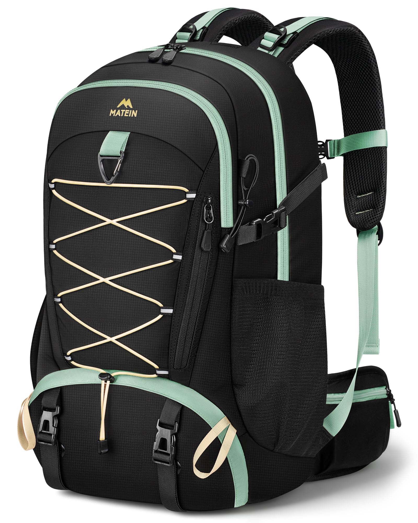 MATEIN Sac Randonnée Imperméable avec Housse de Pluie, Sac à Dos 40L, Noir