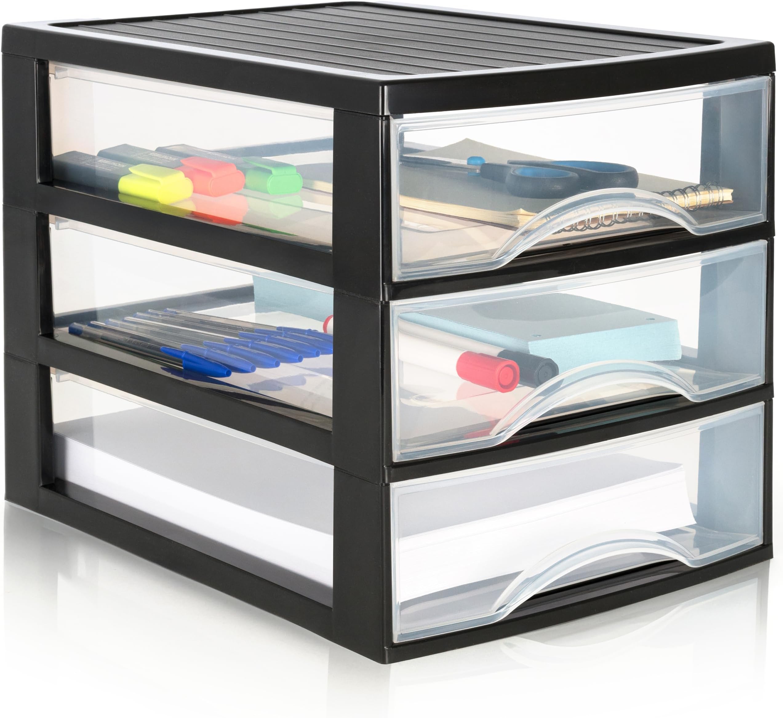 Aufbewahrungsbox Transparent 26x18x15,5cm - Stapelbare Schubladen Für Home Office