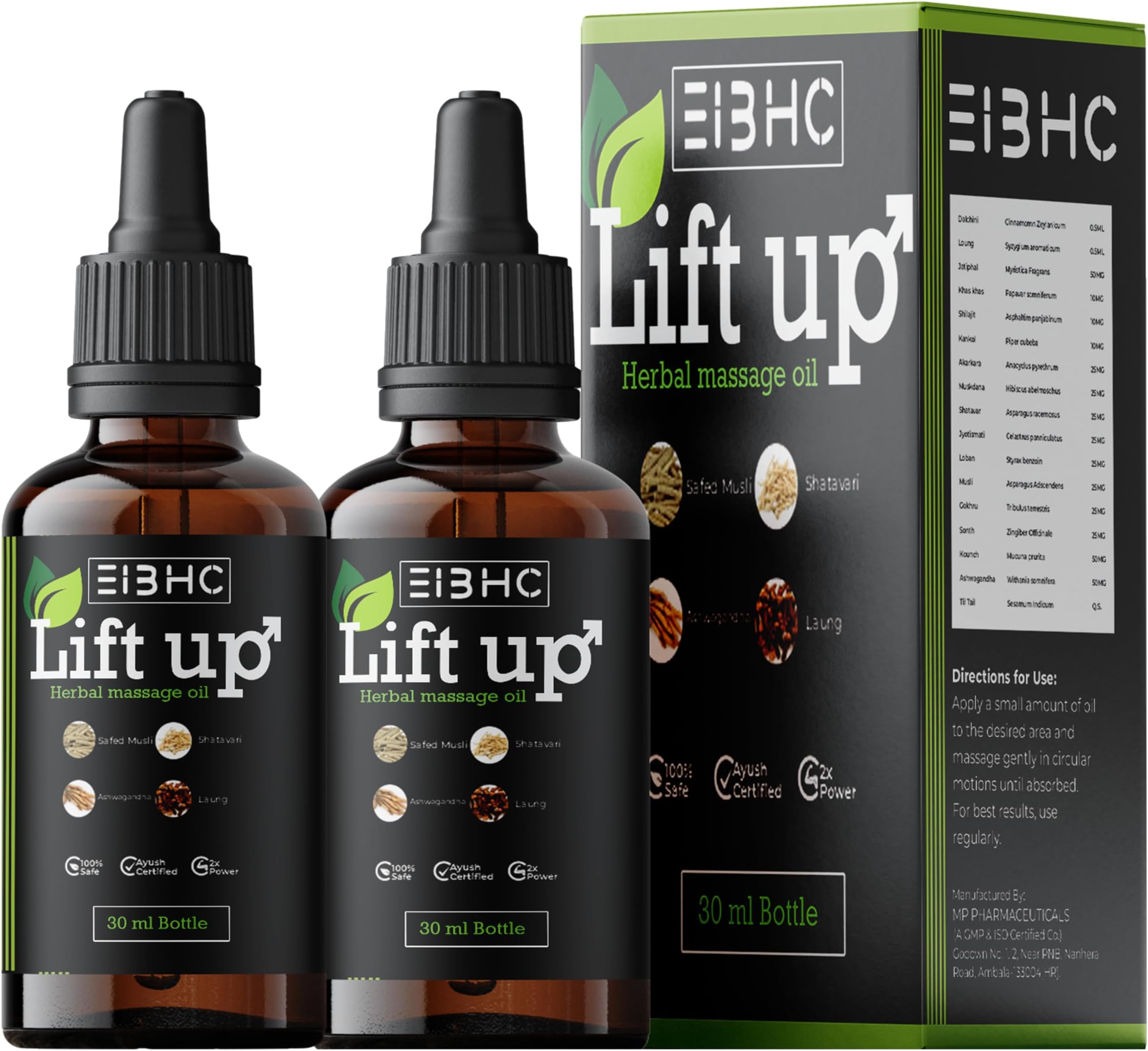 Lift Up Massage Oil for Men 60 ml, With Pure and Natural Ingredients, No side Effects