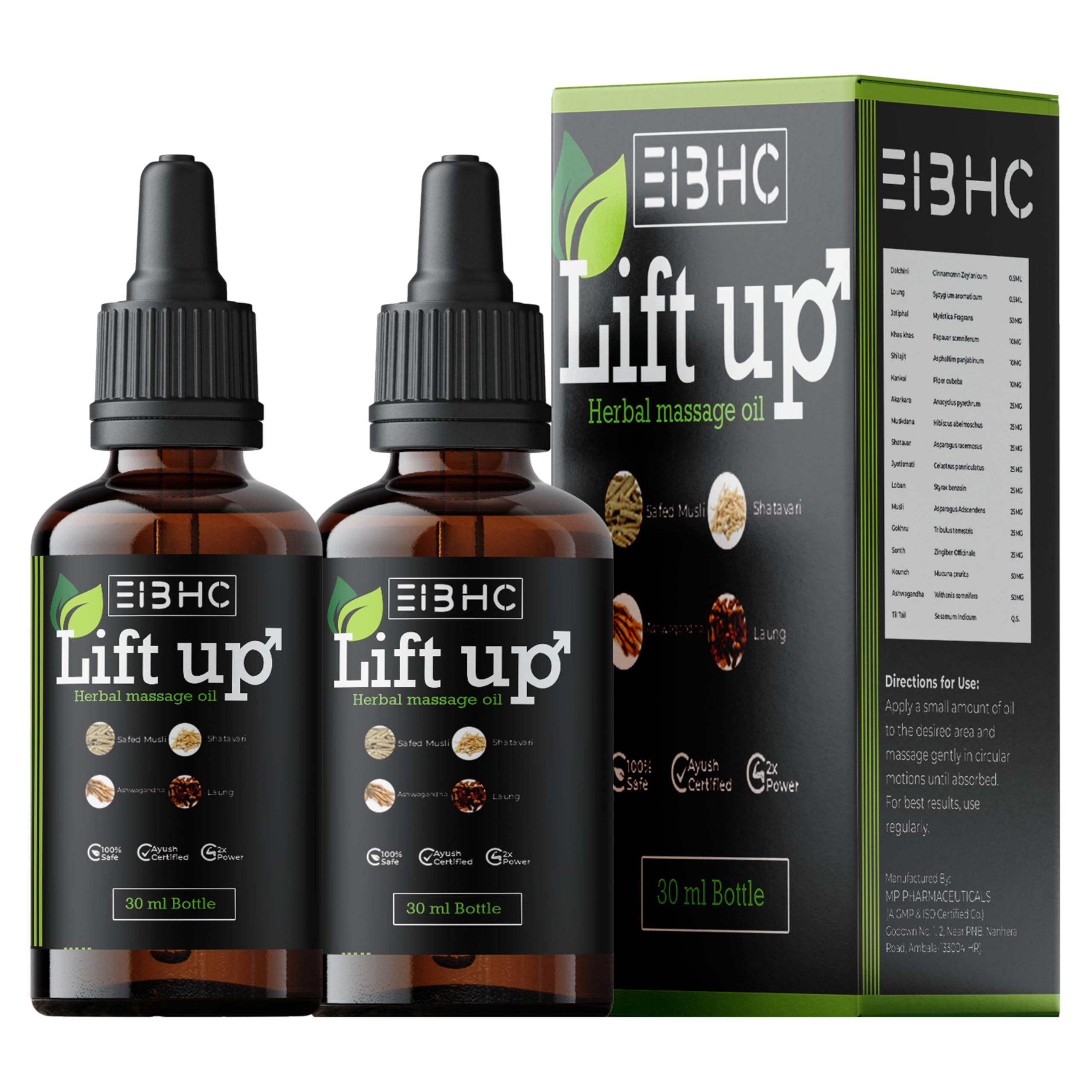 Lift Up Massage Oil for Men 60 ml, With Pure and Natural Ingredients, No side Effects