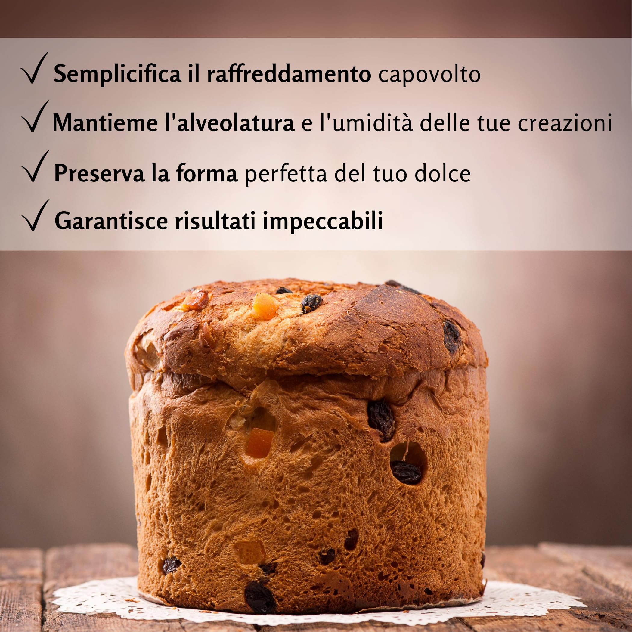 FAH - Spillone per Colomba, Set 3 Spilloni per Colomba e Altri Lievitati Fino a 1 kg (Lunghezza 40 cm), Robusto in Acciaio Inox, Facile da Usare, Forchetta per Panettone e Colomba