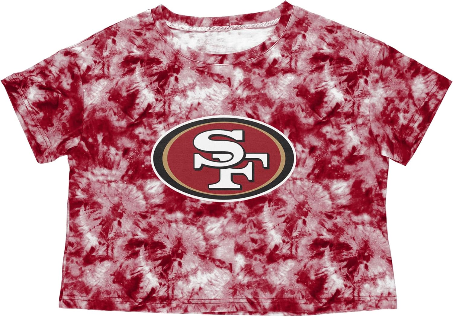 FOCO NFL Womens NFL Team Logo Ladies Fashion Tie-dye Big Logo Crop Top Shirt - Image 3