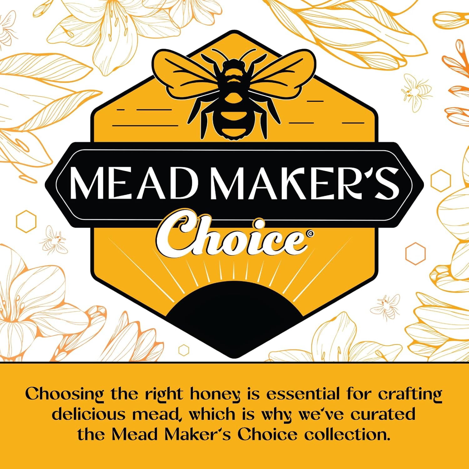 Craft A Brew - Mead Maker’s Choice - Butterfly Effect Mead Recipe Kit - Ingredients & Instructions for Mead Fermentation & Backsweetening – With Orange Blossom Honey - Makes 1 Gallon Still Mead