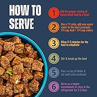 Vista 4 de AlphaPak, alimento para perros liofilizado, para todas las razas, todas las edades, receta de carne de res cruda alimentada con pasto, nutrición