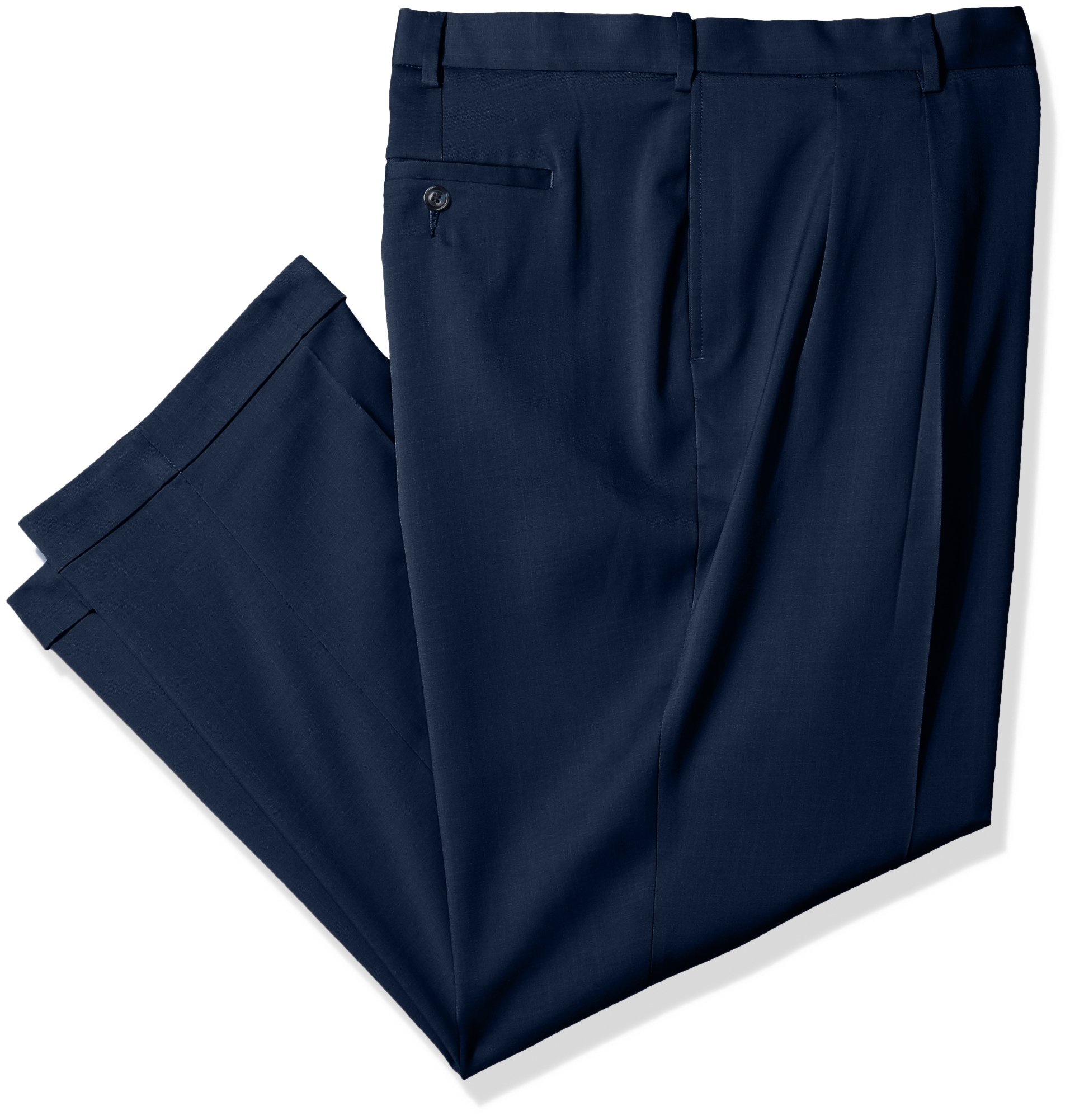 SavaneMen's Big Tall Pleated Stretch Crosshatch Dress Pant