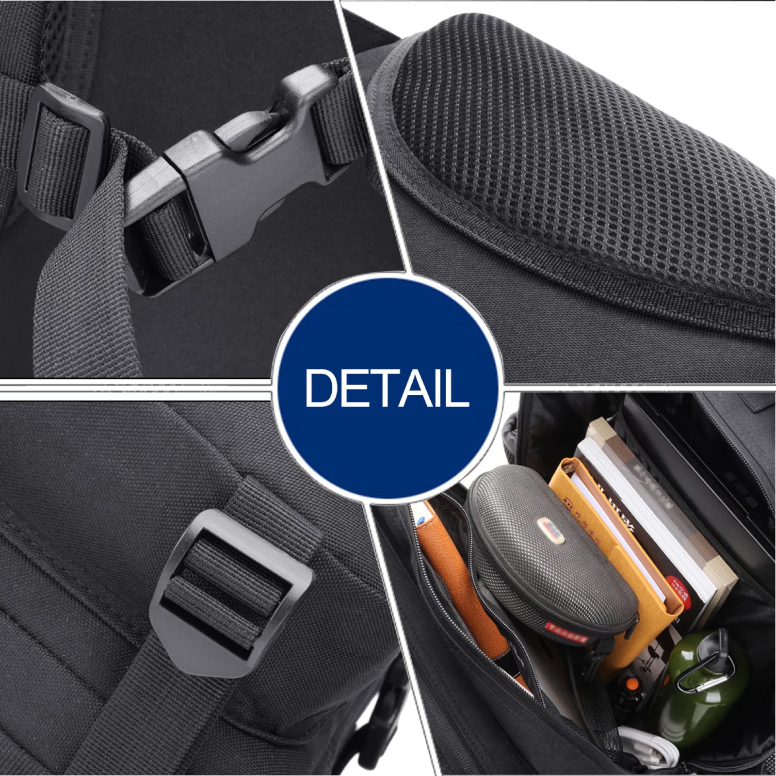 REEBOW GEAR Plecak taktyczny 45 l, plecak turystyczny, wojskowy plecak szturmowy, 3 dni, plecak taktyczny z systemem Molle, plecak wojskowy, na trekking, kemping, polowanie, wędrówki, zielony wojskowy