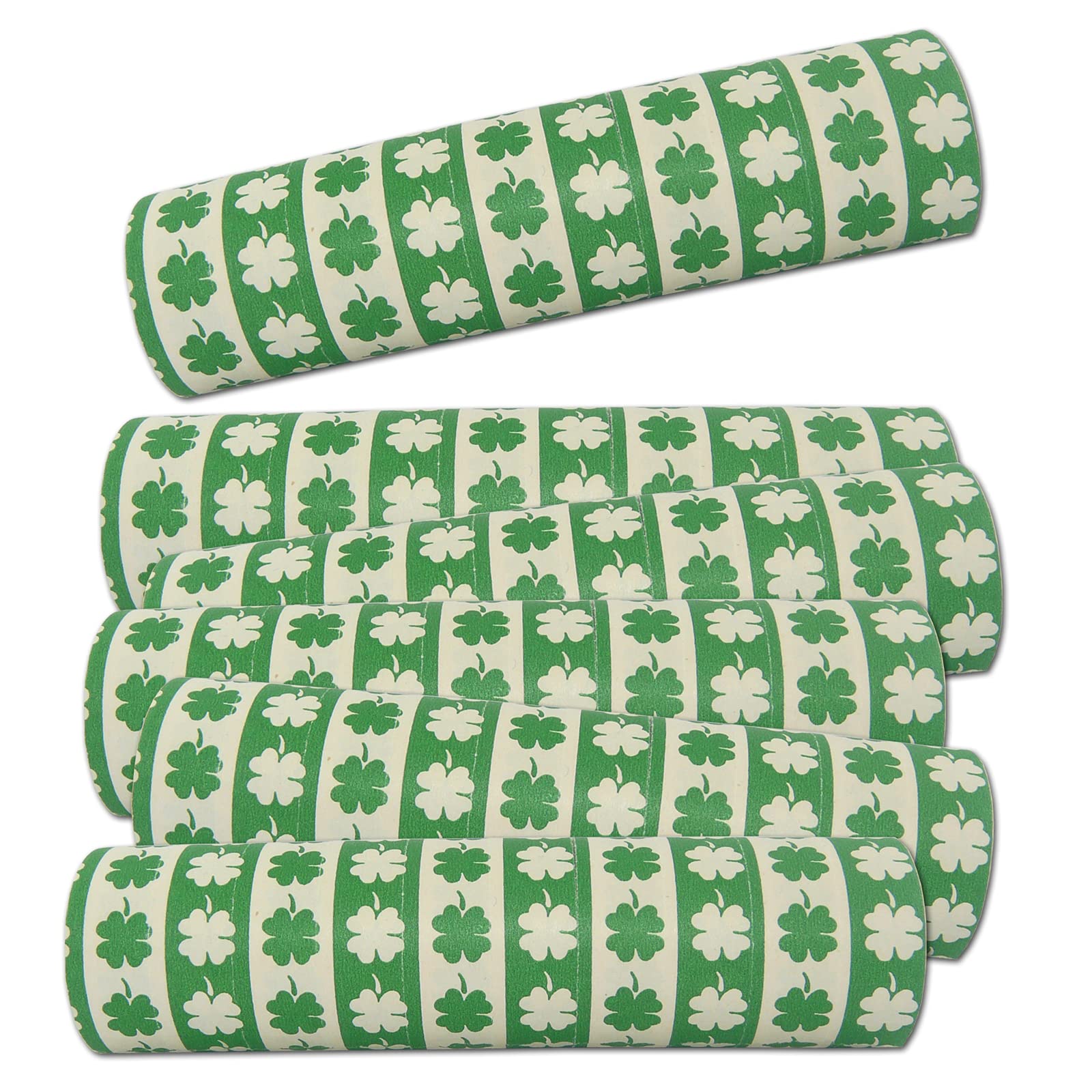 Kleeblatt Luftschlangen Silvesterdeko 6er Set - 8 x 6 Rollen Luftschlangen à 20 Röllchen, 7mm Breite, 4m Länge, Made in Austria, schwer entflammbar (48 Rollen)