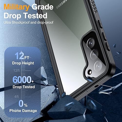 Miniatura 5 de SPIDERCASE Diseñada para Samsung Galaxy S23, protector de pantalla integrado impermeable 12 pies a prueba de golpes militar IP68 impermeable de