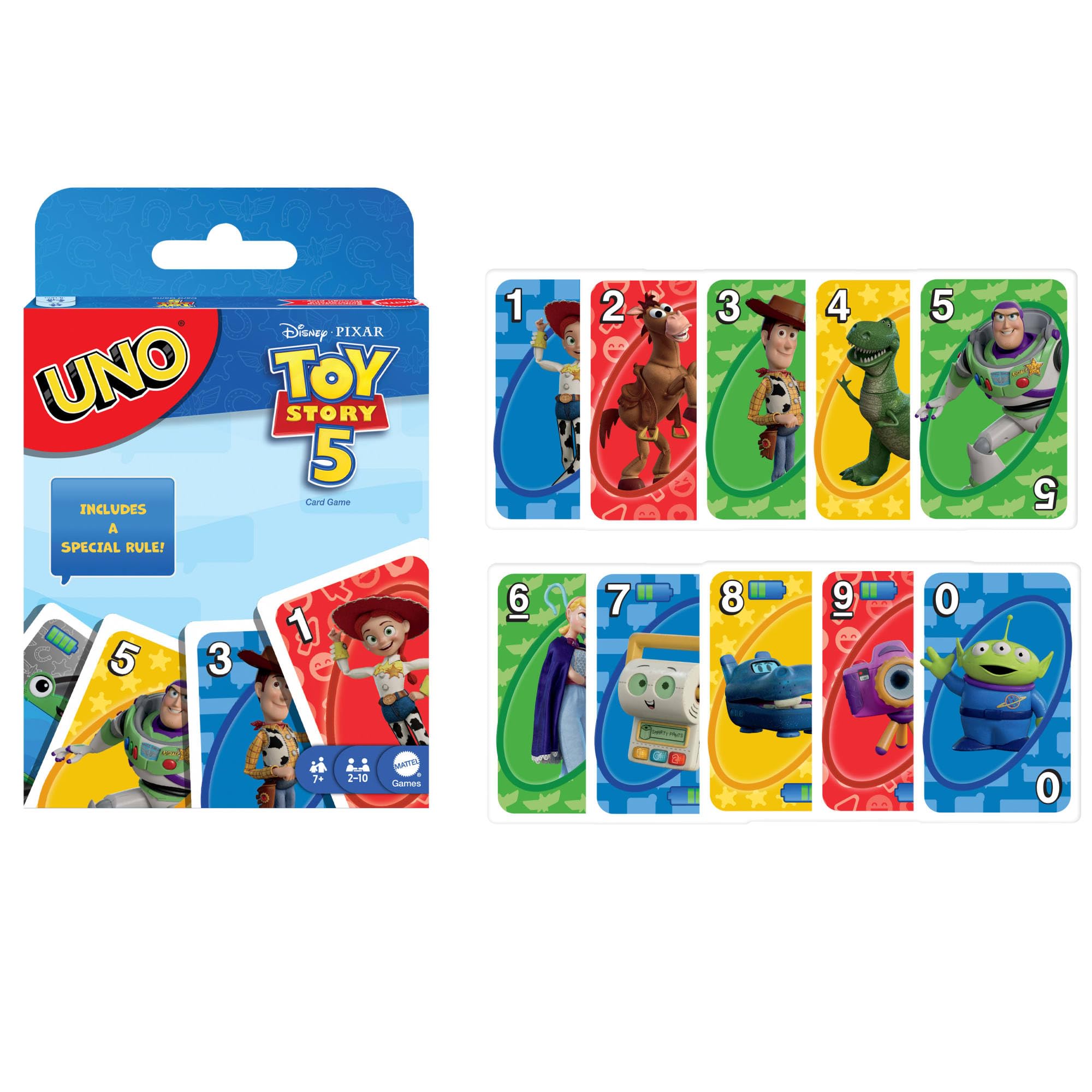 ​Mattel Games UNO Disney and Pixar Toy Story 5 Card Game with Movie-Inspired Deck for Kid & Family Nights, Parties, Travel & Camping​, JLN03