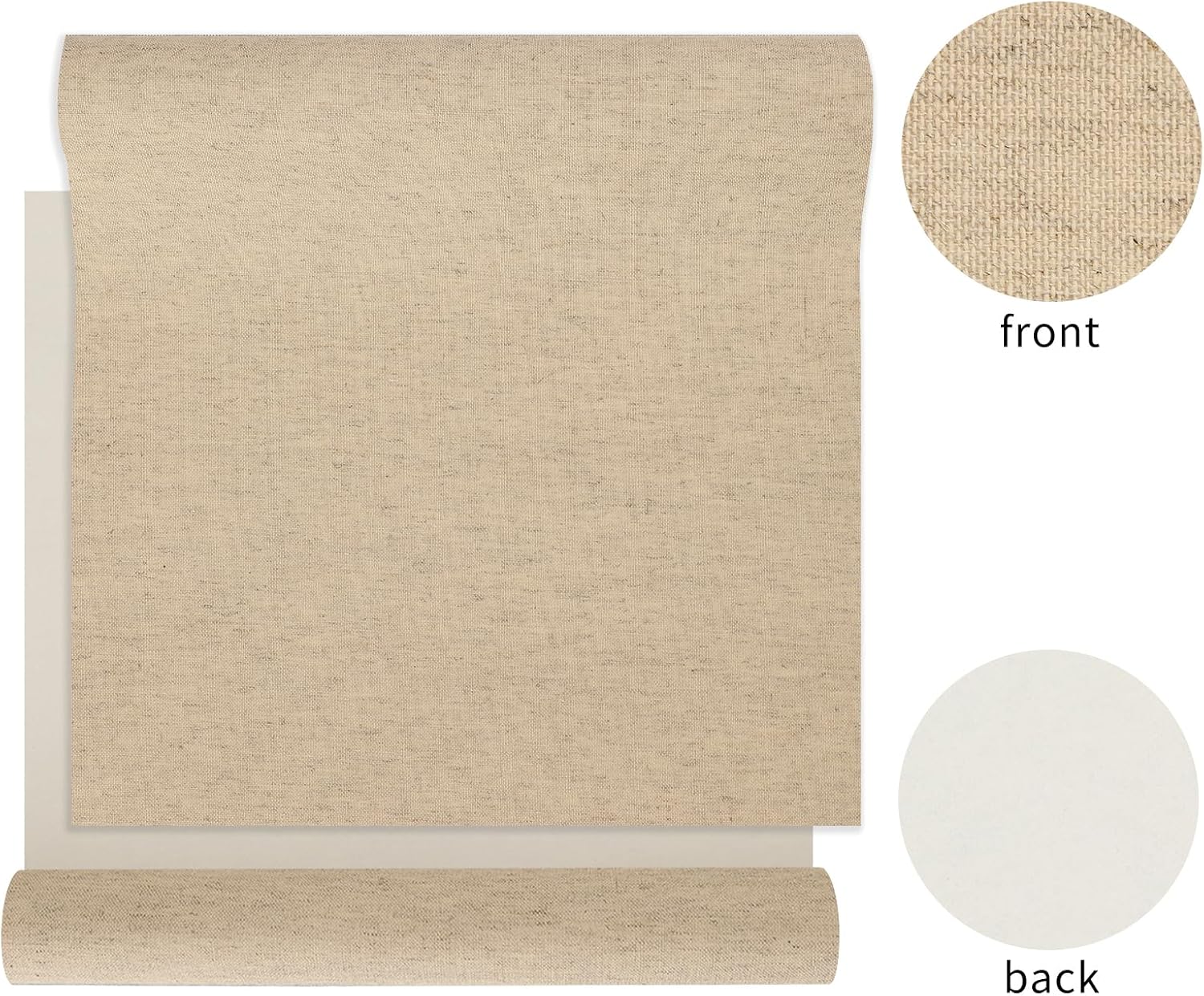 Wooqu Book Cloth, Natural Linen Surface and Paper Backed, Easy to Use, Strong, 17x29”, for Book Binding, Mixed Natural