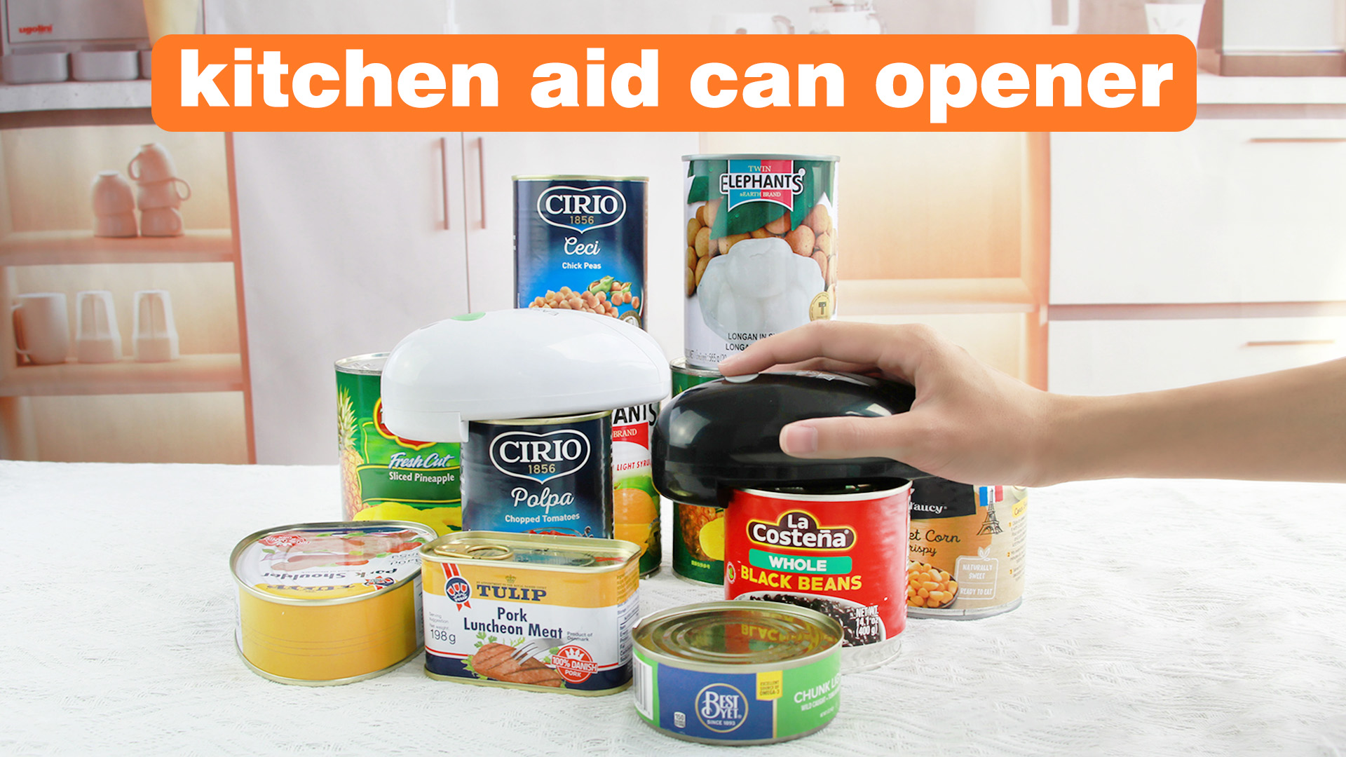 Electric Can Opener Rechargeable For Seniors, One-Touch Kitchen Mama Auto Electric Can Opener