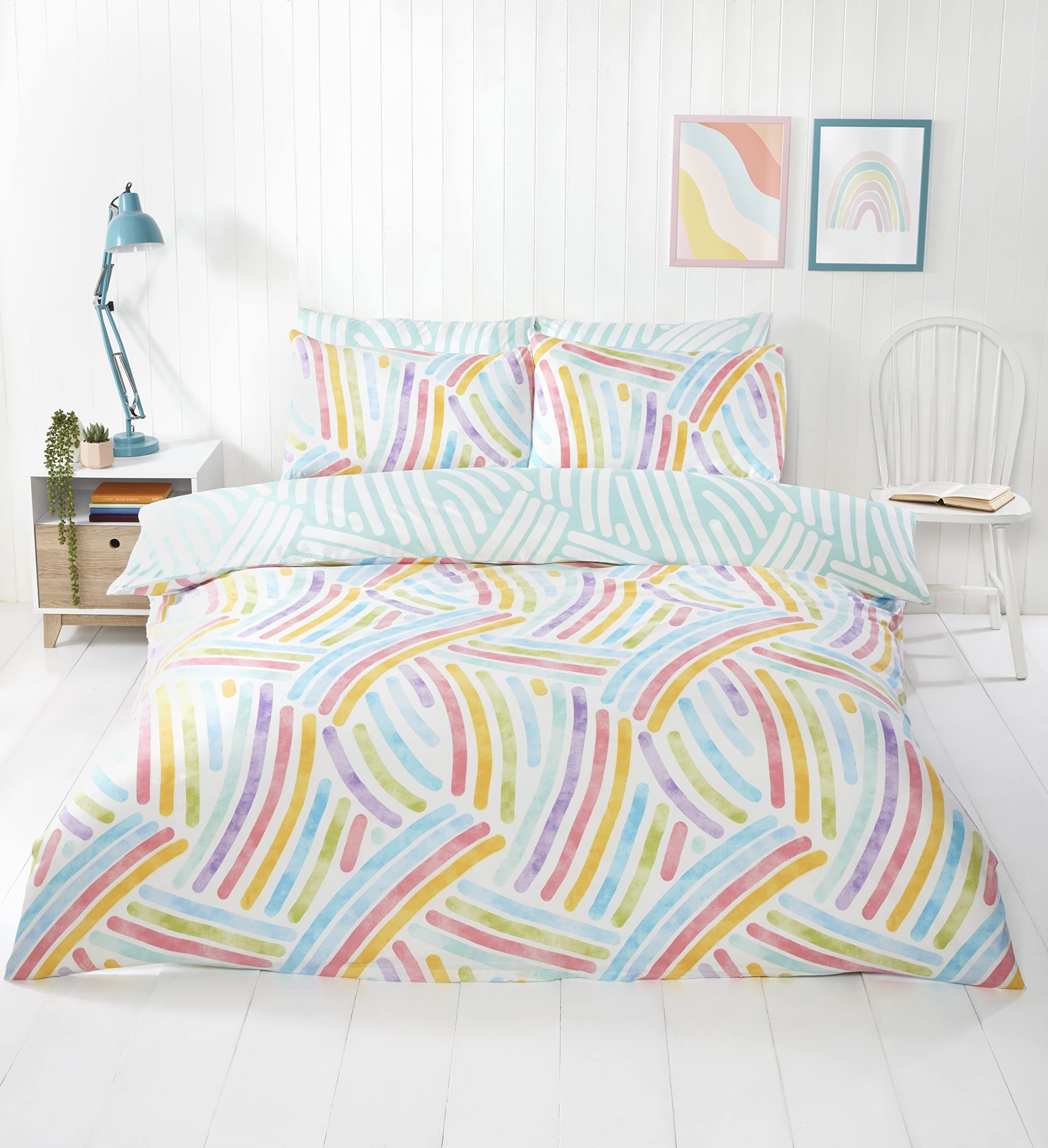 Rapport HomeArts Microfibre Duvet Cover Set Single Multicolour