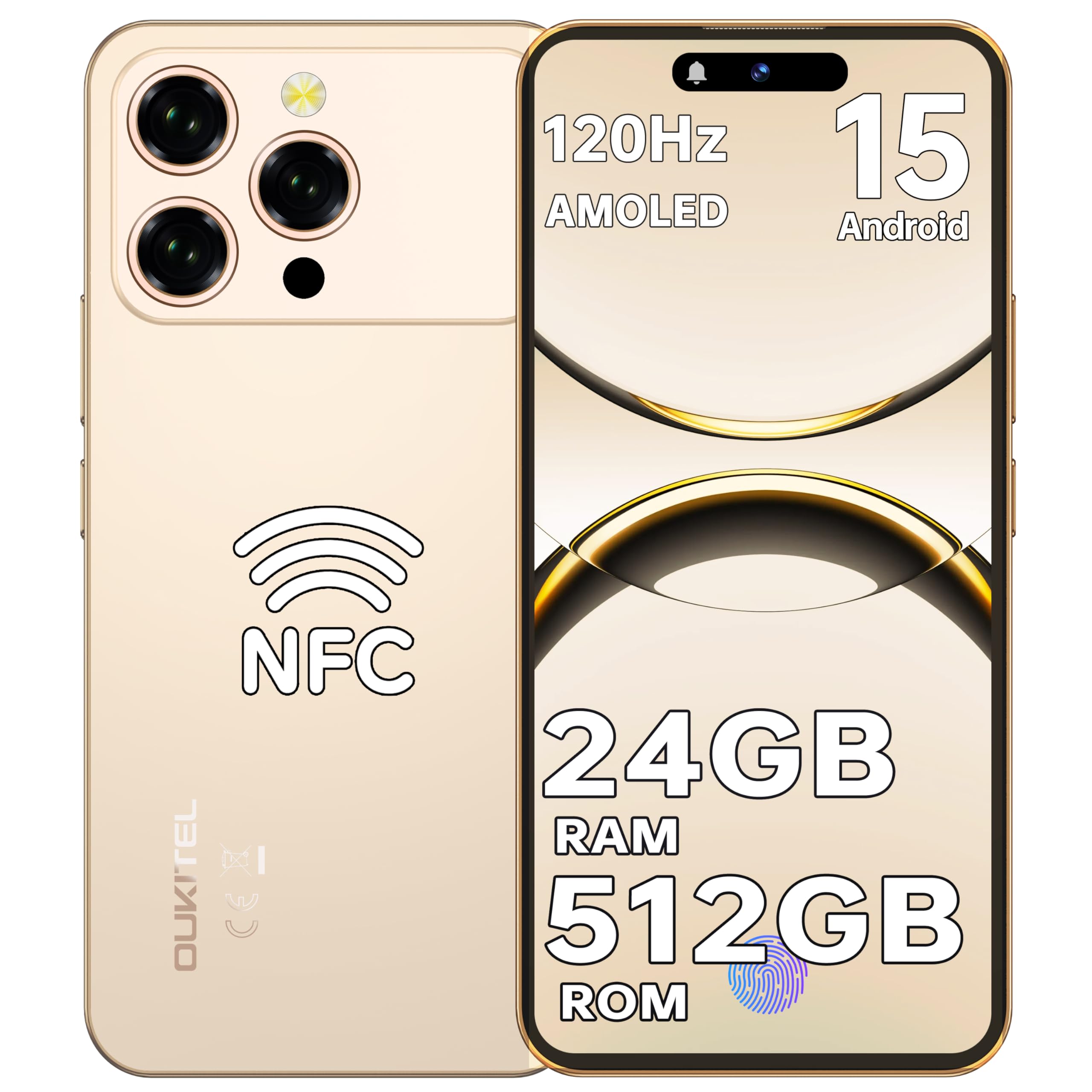 Amazon | OUKITEL P1 PRO Android 15 スマホ 本体 24GB RAM+512GB ROM