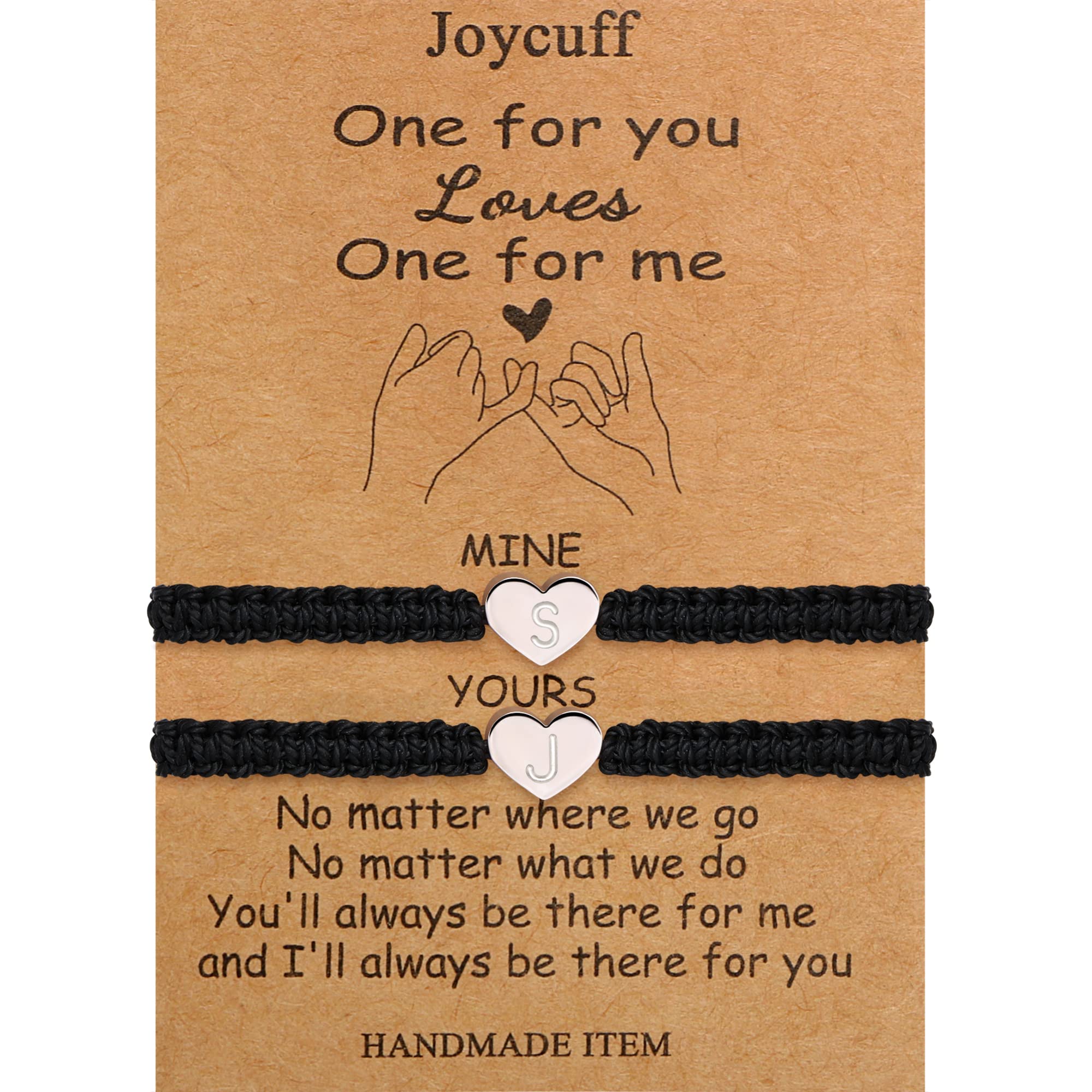 Birthday Gifts for Women Men Valentine's Day Birthday Gifts for Girlfriend Daughter Sister Matching Bracelets for Couples Friends Friendship Gift A-Z Initial Charm