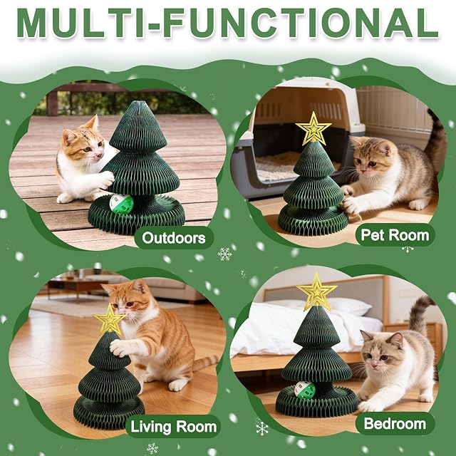 Foto 7 de 8 de Rascador de Cartón Ondulado, Rascadores de Gatos con Cascabeles, Rascador para Gatos Órgano Mágico