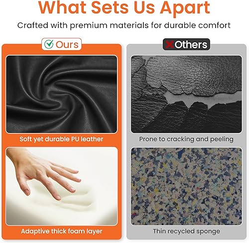 Miniatura 6 de NEO CHAIR Silla de oficina con respaldo alto para computadora, escritorio ejecutivo, cómoda, ergonómica, ajustable, giratoria, de piel sintética,