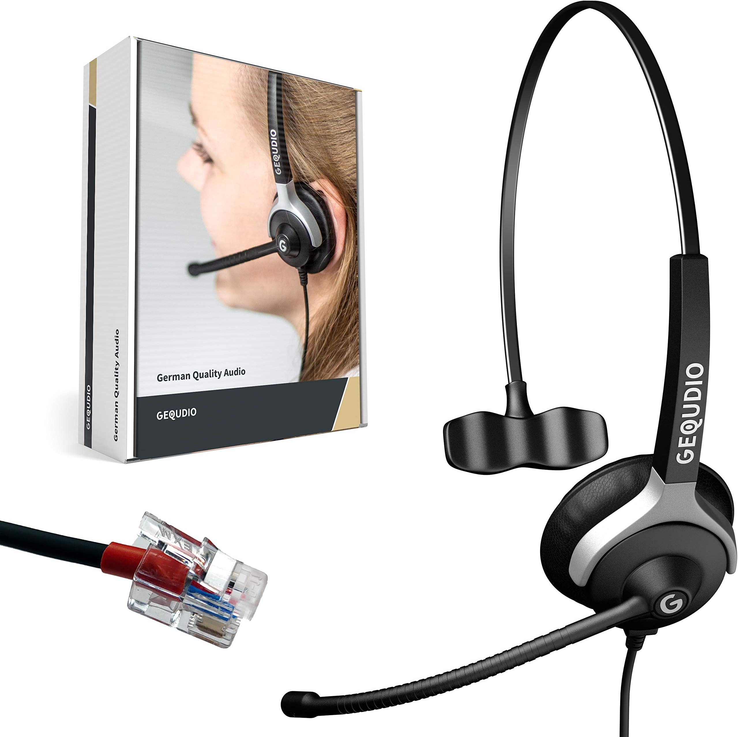 Auriculares Teléfono Fijo RJ9 Monoaural, Micrófono con Cancelación de