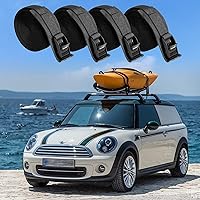 Vista 7 de WEDAMER Paquete de 2 correas de amarre para kayak de 8 pies con hebilla de leva de alta resistencia, correa ajustable para kayak, camiones