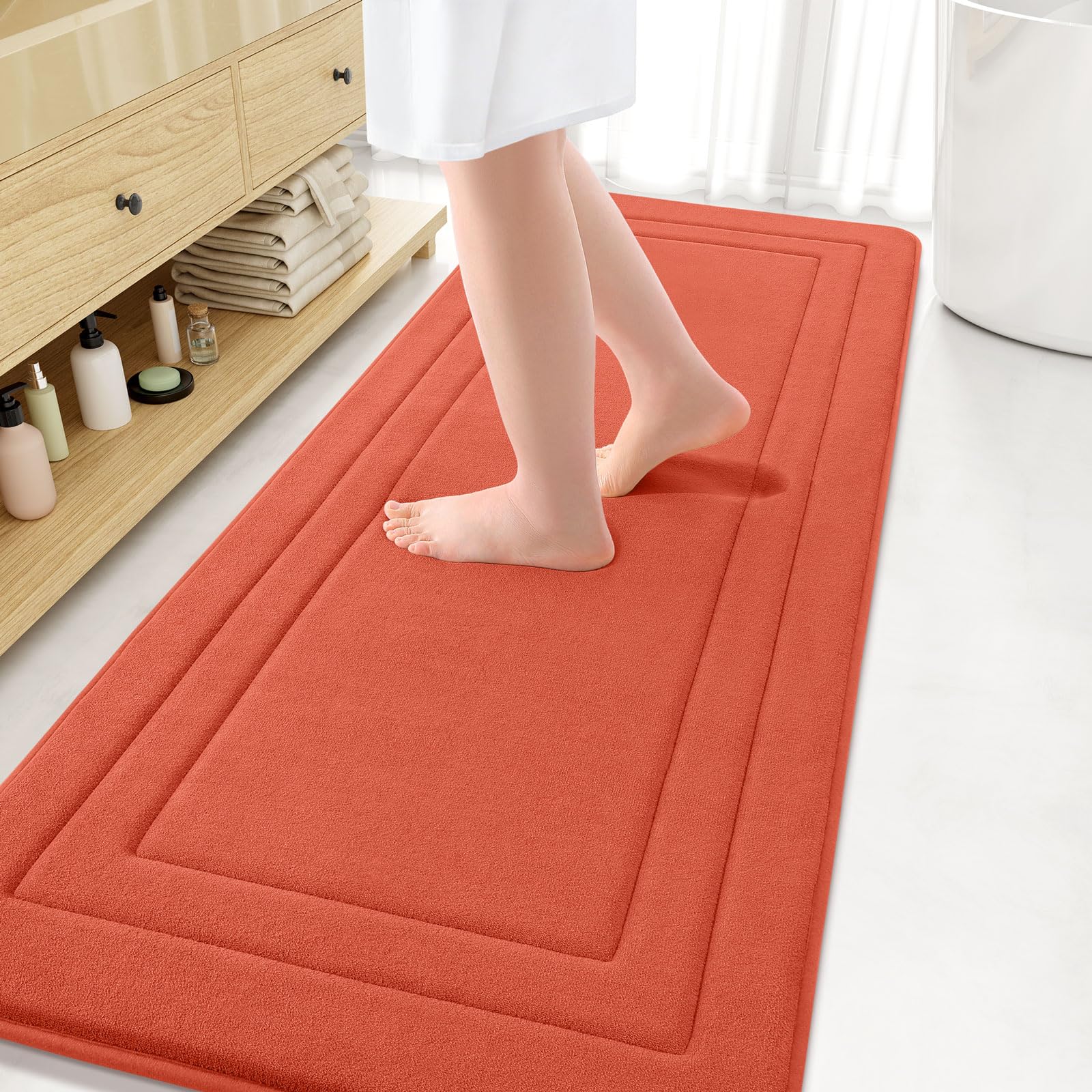 Arotive Memory Foam Bathroom Rug Mat 70x24, Ultra Soft and Absorbent Bath Mat, Machine Wash Dry, Comfortable Bath Rug Carpet for Bathroom Floor, Tub