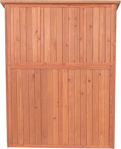 Miniatura 7 de Leisure Season SCT1753 - Armario de almacenamiento con mesa abatible, color marrón, armarios verticales grandes para exteriores e interiores para